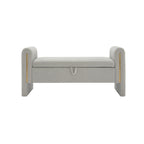 Modern Teddy Fabric Bed-End Storage Bench with Arms