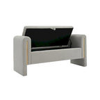 Modern Teddy Fabric Bed-End Storage Bench with Arms