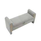 Modern Teddy Fabric Bed-End Storage Bench with Arms