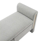 Modern Teddy Fabric Bed-End Storage Bench with Arms