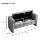 Modern Teddy Fabric Bed-End Storage Bench with Arms