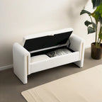 Modern Teddy Fabric Bed-End Storage Bench with Arms