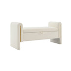 Modern Teddy Fabric Bed-End Storage Bench with Arms