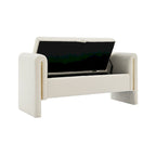 Modern Teddy Fabric Bed-End Storage Bench with Arms