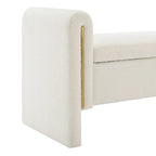 Modern Teddy Fabric Bed-End Storage Bench with Arms