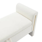 Modern Teddy Fabric Bed-End Storage Bench with Arms