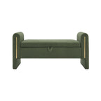 Modern Teddy Fabric Bed-End Storage Bench with Arms