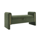 Modern Teddy Fabric Bed-End Storage Bench with Arms