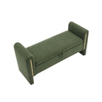 Modern Teddy Fabric Bed-End Storage Bench with Arms