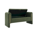 Modern Teddy Fabric Bed-End Storage Bench with Arms