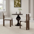 White Upholstered Dining Chairs with Iron Frame, Set of 2