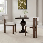 White Upholstered Dining Chairs with Iron Frame, Set of 2