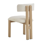 White Upholstered Dining Chairs with Iron Frame, Set of 2