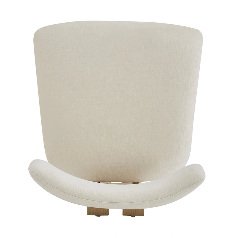 White Upholstered Dining Chairs with Iron Frame, Set of 2