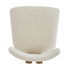 White Upholstered Dining Chairs with Iron Frame, Set of 2