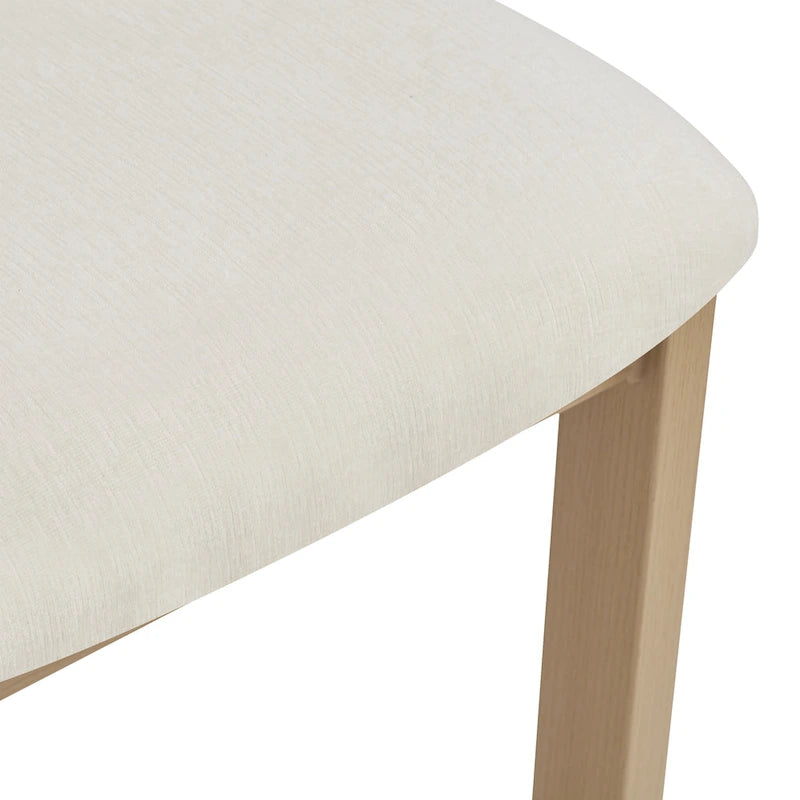 White Upholstered Dining Chairs with Iron Frame, Set of 2