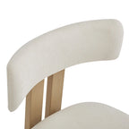 White Upholstered Dining Chairs with Iron Frame, Set of 2
