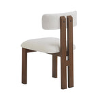 White Upholstered Dining Chairs with Iron Frame, Set of 2