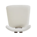 White Upholstered Dining Chairs with Iron Frame, Set of 2