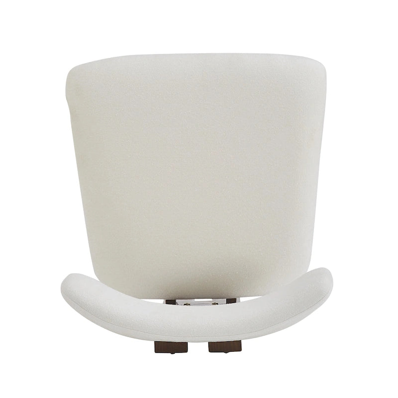 White Upholstered Dining Chairs with Iron Frame, Set of 2