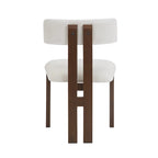 White Upholstered Dining Chairs with Iron Frame, Set of 2