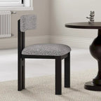 White Upholstered Dining Chairs with Iron Frame, Set of 2