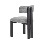 White Upholstered Dining Chairs with Iron Frame, Set of 2