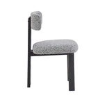 White Upholstered Dining Chairs with Iron Frame, Set of 2