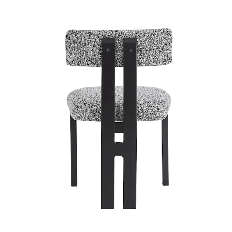 White Upholstered Dining Chairs with Iron Frame, Set of 2