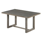 6 Piece Dining Table Chair Set, Wooden Kitchen Furniture Set with Acacia Wood Rectangular Table, 4 Chairs and 1 Bench