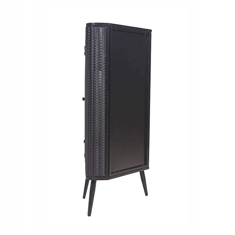 3-Tier Corner Storage Cabinet with Tempered Glass Doors, Removeable Shelves & Metal Frame, Freestanding Space-Saving Organizer