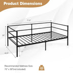 Twin Metal Daybed Frame, Dual-Use Platform Sofa Bed for Living Room