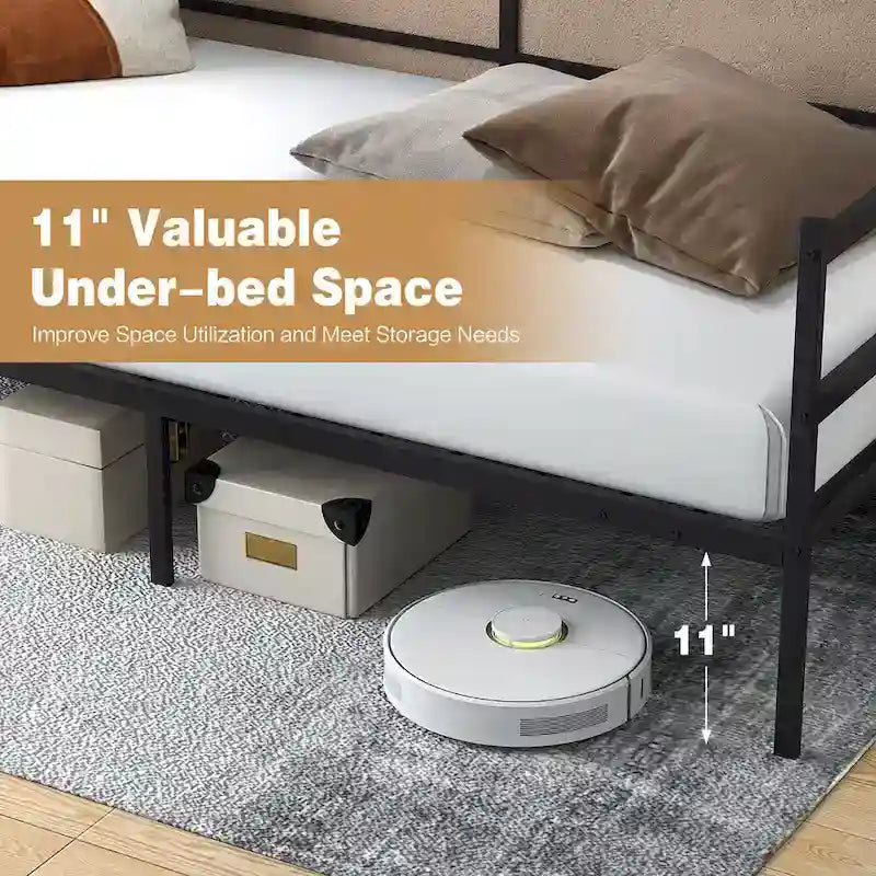 Twin Metal Daybed Frame, Dual-Use Platform Sofa Bed for Living Room