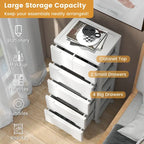 2-Pack 6-Drawer Plastic Rolling Storage Cart with 4 Universal Wheels