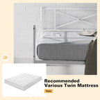 Twin Size Metal Daybed Frame with Slat Support Mattress Foundation