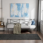 Twin Size Metal Daybed Frame with Slat Support Mattress Foundation