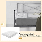 Twin Size Metal Daybed Frame with Slat Support Mattress Foundation