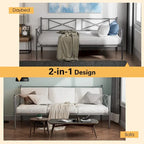 Twin Size Metal Daybed Frame with Slat Support Mattress Foundation