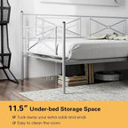 Twin Size Metal Daybed Frame with Slat Support Mattress Foundation