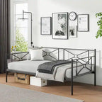 Twin Size Metal Daybed Frame with Slat Support Mattress Foundation