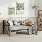 Twin Size Metal Daybed Frame with Slat Support Mattress Foundation