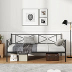 Twin Size Metal Daybed Frame with Slat Support Mattress Foundation
