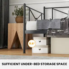 Twin Size Metal Daybed Frame with Slat Support Mattress Foundation