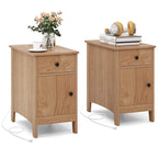 End Table with Built-In Charging Station & Flip-Top | Bedside Nightstand