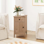 End Table with Built-In Charging Station & Flip-Top | Bedside Nightstand