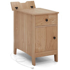 End Table with Built-In Charging Station & Flip-Top | Bedside Nightstand