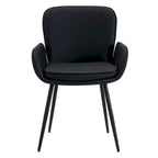 Set of 2 Cat-Scratch Resistant Dining Chairs with Gold Metal Legs