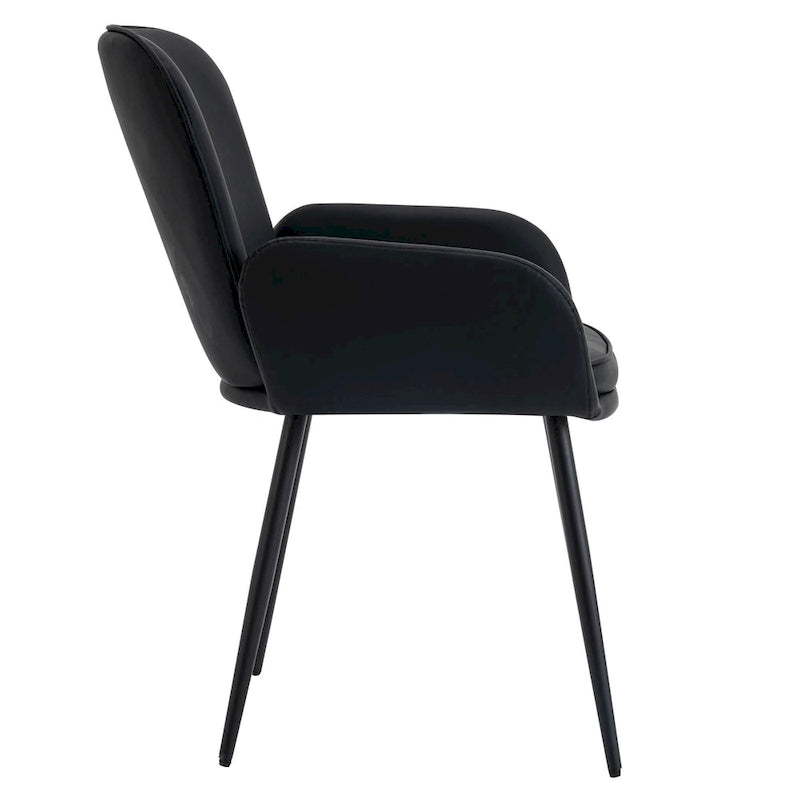 Set of 2 Cat-Scratch Resistant Dining Chairs with Gold Metal Legs