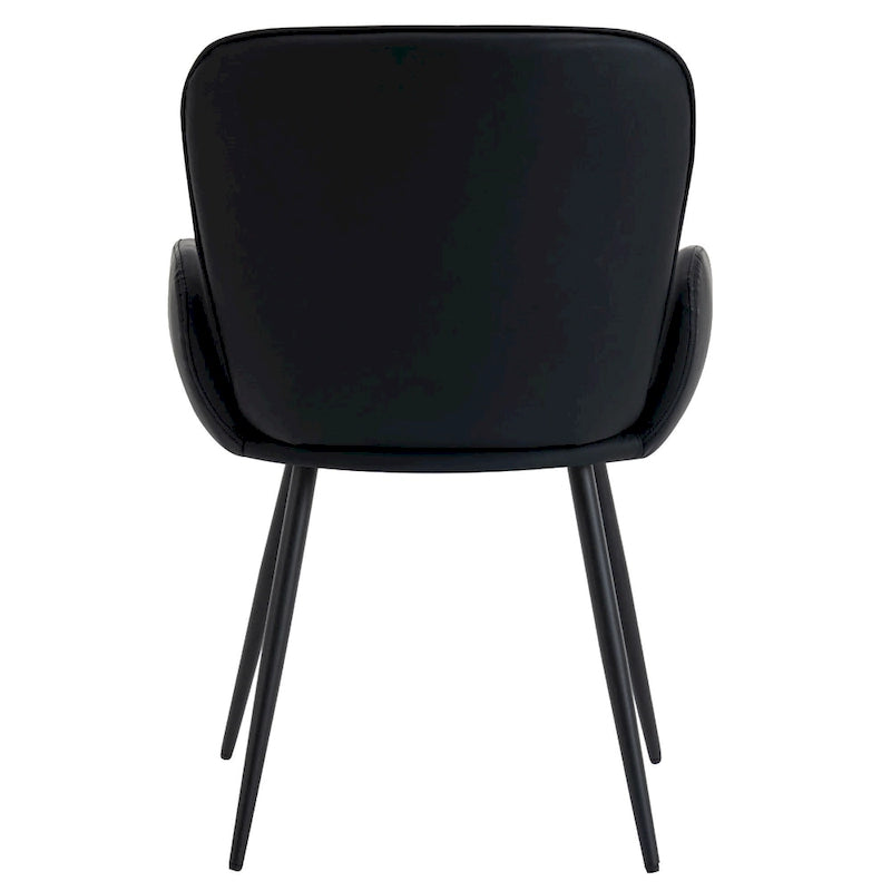 Set of 2 Cat-Scratch Resistant Dining Chairs with Gold Metal Legs