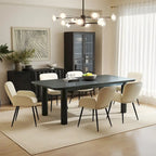 Set of 2 Cat-Scratch Resistant Dining Chairs with Gold Metal Legs